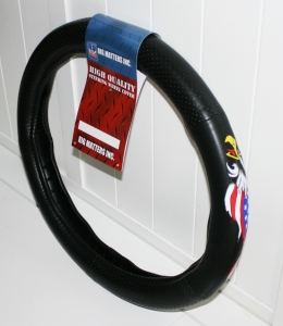 Rig Matters 18" Black American Eagle Semi Truck Steering Wheel Cover