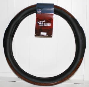 Rig Matters 20" Black Woodgrain Style Semi Truck Steering Wheel Cover