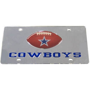 Dallas Cowboys Football Silver Laser Cut License Plate