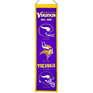 Minnesota Vikings NFL Wool 8" x 32" Heritage Banners