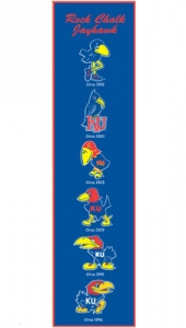 Kansas Jayhawks NCAA Wool 8" x 32" Heritage Banners