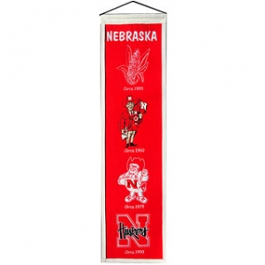 Nebraska Cornhuskers NCAA Wool 8" x 32" Heritage Banners