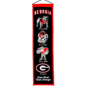 Georgia Bulldogs NCAA Wool 8" x 32" Heritage Banners