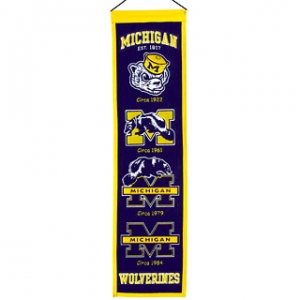 Michigan Wolverines NCAA Wool 8" x 32" Heritage Banners