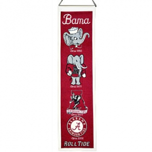 Alabama Crimson Tide NCAA Wool 8" x 32" Heritage Banners