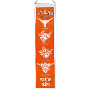 Texas Longhorns NCAA Wool 8" x 32" Heritage Banners