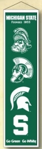 Michigan State Spartans NCAA Wool 8" x 32" Heritage Banners
