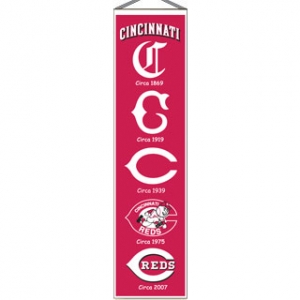 Cincinnati Reds MLB Wool 8" x 32" Heritage Banner