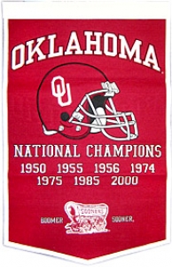 Oklahoma Sooners 24" x 36" Football Dynasty Wool Banner