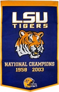 LSU Tigers 24" x 36" Wool Dynasty Banner