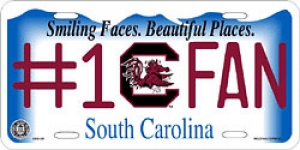 South Carolina Gamecocks #1 Fan Aluminum License Plate