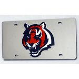 Cincinnati Bengals Silver Laser Cut License Plate