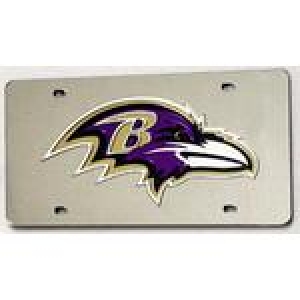 Baltimore Ravens Silver Laser Cut License Plate