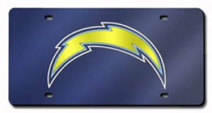 San Diego Chargers Laser Cut Blue License Plate