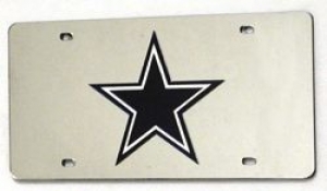 Dallas Cowboys Silver Laser Cut License Plate