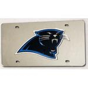 Carolina Panthers Laser Cut Silver License Plate