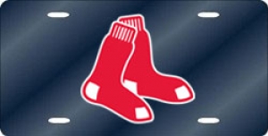 Boston Red Sox Laser Cut/Mirrored Blue License Plate