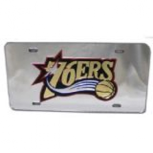 Philadelphia 76ers Laser Cut Silver License Plate