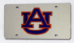 Auburn Tigers Silver Laser Cut License Plate