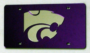 Kansas State Wildcats Purple Laser Cut License Plate