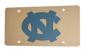 North Carolina Tar Heels Silver Laser Cut/Mirrored License Plate