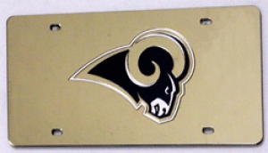 St. Louis Rams Gold Laser Cut/Mirrored License Plate
