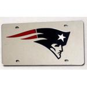 New England Patriots Silver Laser Cut License Plate