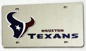 Houston Texans Silver Laser Cut License Plate