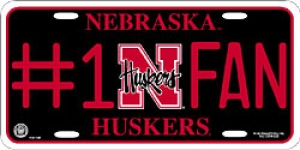 Nebraska Cornhuskers #1 Fan Aluminum License Plate