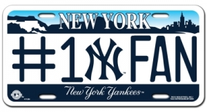 New York Yankees #1 Fan Aluminum License Plate