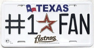 Houston Astros #1 Fan Aluminum License Plate