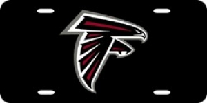 Atlanta Falcons Black Laser Cut License Plate