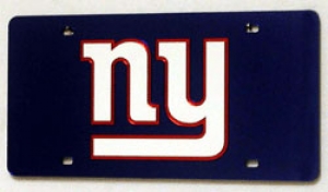 New York Giants Blue Laser Cut/Mirrored License Plate