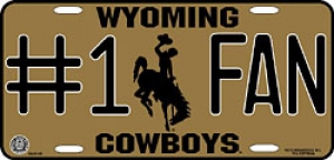 Wyoming Cowboys #1 Fan Aluminum License Plate
