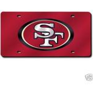 San Francisco 49ers Red Laser Cut License Plate