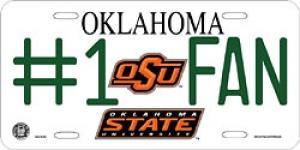 Oklahoma State Cowboys #1 Fan Aluminum License Plate