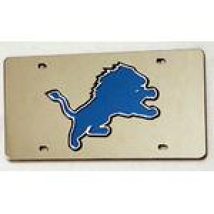 Detroit Lions Silver Laser Cut License Plate