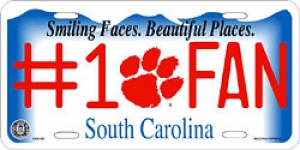 Clemson Tigers #1 Fan Aluminum License Plate