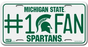 Michigan State Spartans #1 Fan Aluminum License Plate