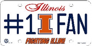 Illinois Fighting Illini #1 Fan Aluminum License Plate