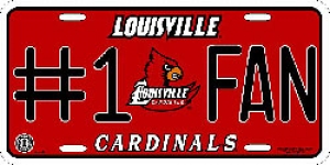 Louisville Cardinals #1 Fan Aluminum License Plate