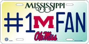 Ole Miss Rebels #1 Fan Aluminum License Plate