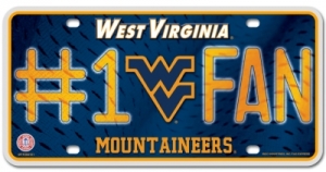 West Virginia Mountaineers #1 Fan Aluminum License Plate