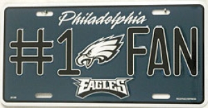 Philadelphia Eagles #1 Fan Aluminum License Plate