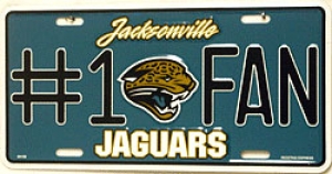 Jacksonville Jaguars #1 Fan Aluminum License Plate
