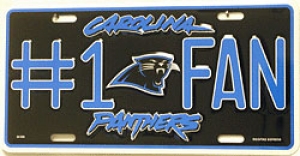 Carolina Panthers #1 Fan Aluminum License Plate
