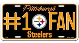 Pittsburgh Steelers #1 Fan Aluminum License Plate