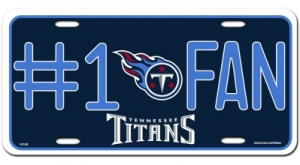 Tennessee Titans #1 Fan Aluminum License Plate