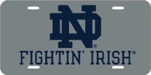 Notre Dame Fighting Irish Laser Cut Silver License Plate