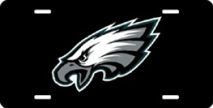 Philadelphia Eagles Black Laser Cut License Plate